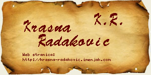 Krasna Radaković vizit kartica